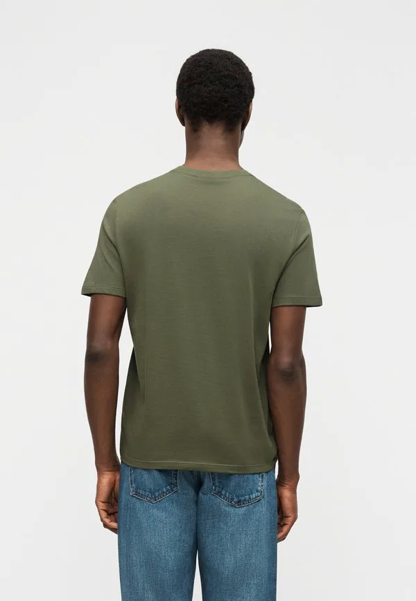 Футболка с микрологотипом и круглым вырезом, базовая футболка Calvin Klein, Dusty Olive — фото 3