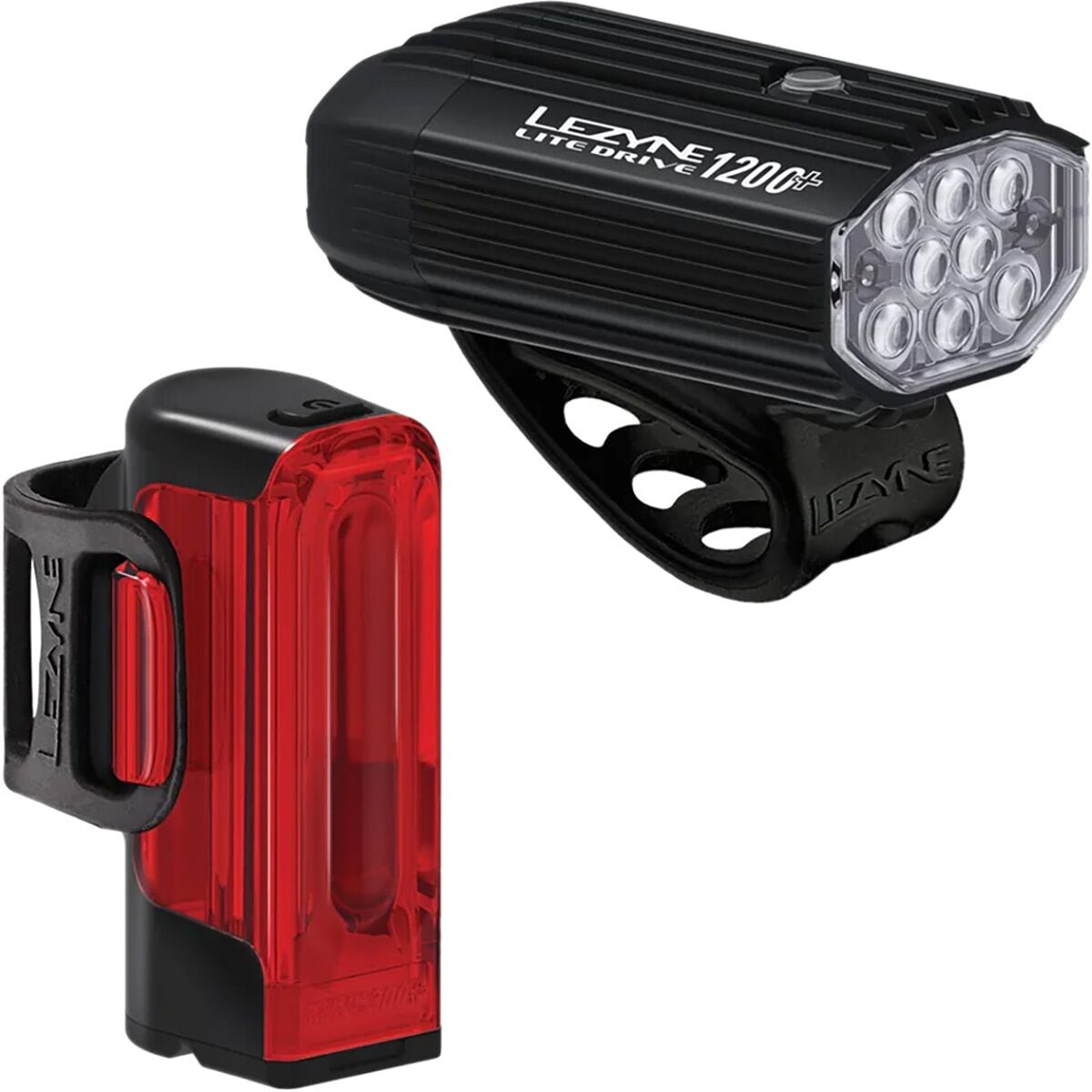 

Lite drive 1200 plus + strip drive pro 400 plus light пара Lezyne, цвет satin black/black