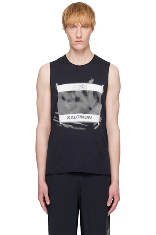 

Черная майка Salomon Edition с круглым вырезом MM6 Maison Margiela