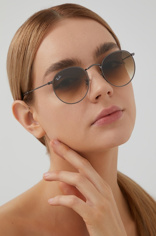 

Очки круглые металлические Ray-Ban, коричневый