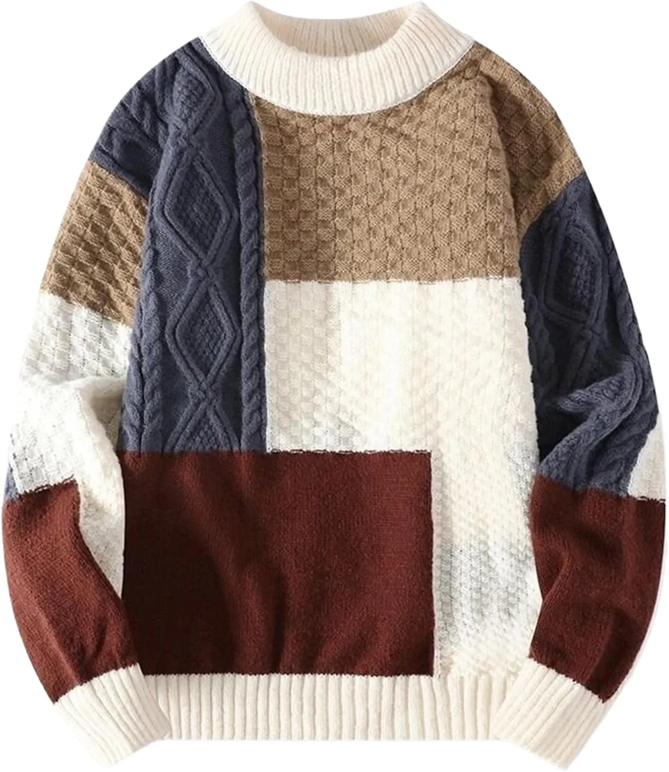 

Свитер мужской вязаный с аппликацией O-Neck WHSZEDZB