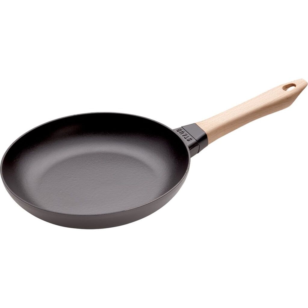 Сковорода чугунная Staub с деревянной ручкой, 24 см, черный