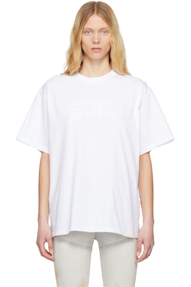 

Белая футболка из базового джерси MM6 Maison Margiela