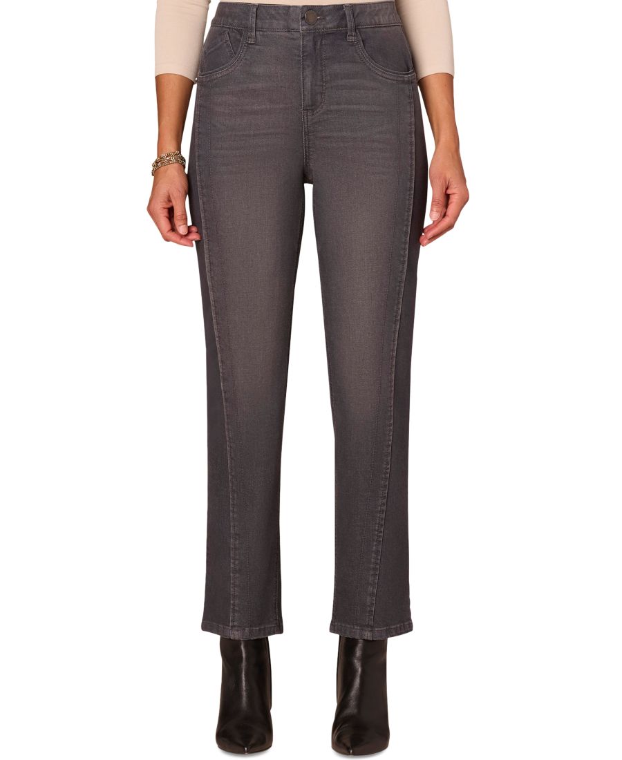 

Женские джинсы с высокой посадкой, прямыми штанинами и длиной до щиколотки Democracy, Grey