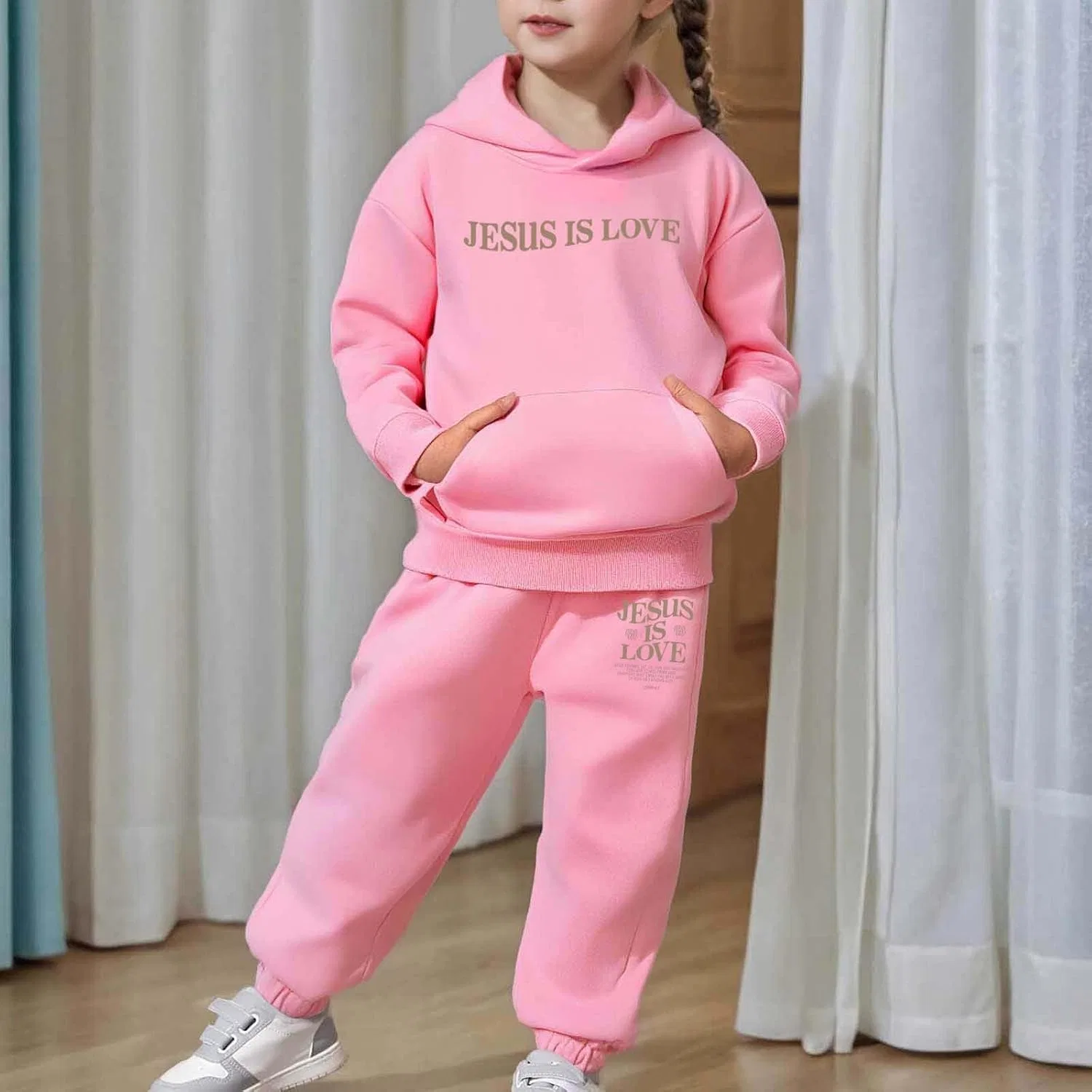 Детский спортивный костюм Christian Hoodies, Z01 Pink — фото 3