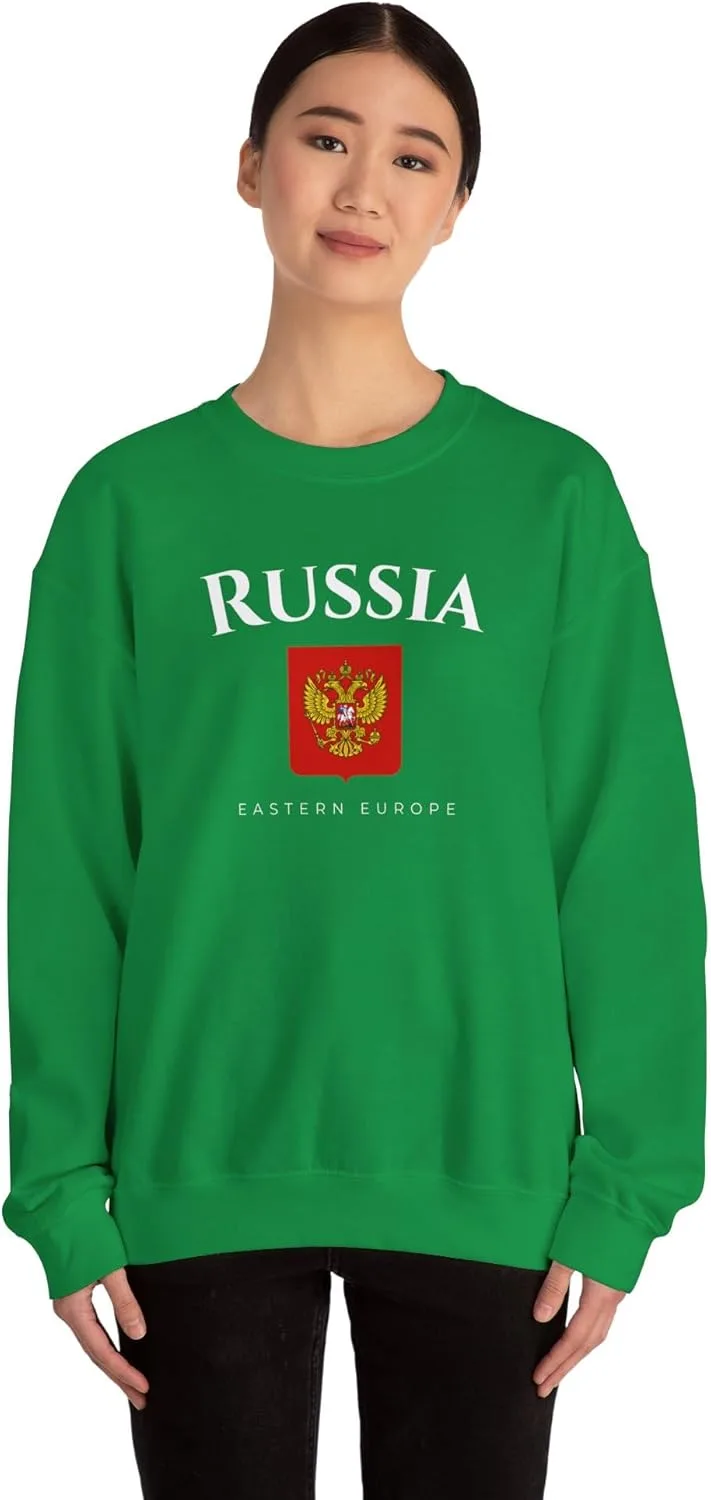 Толстовка Unisex Heavy Blend Crewneck с принтом Россия Восточная Европа GENERIC, зеленый — фото 4