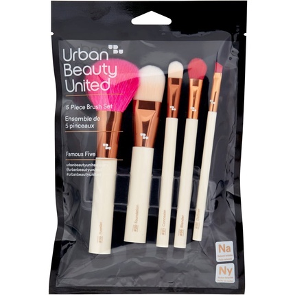 

Набор кистей Urban Beauty United Famous Five из 5 предметов, Серый, Набор кистей Urban Beauty United Famous Five из 5 предметов