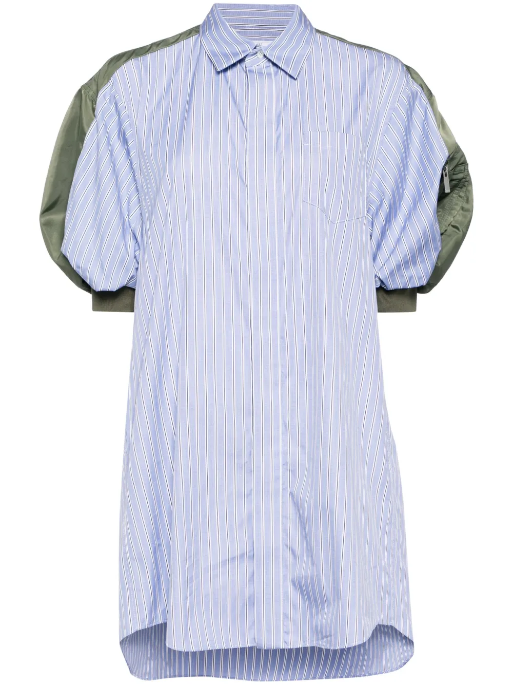 

Платье мини в полоску со вставками Sacai, синий