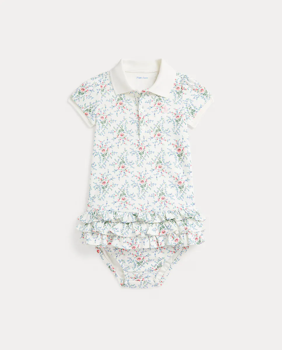 

Платье для девочки в стиле поло с оборками Polo Ralph Lauren, цвет Rosa claro
