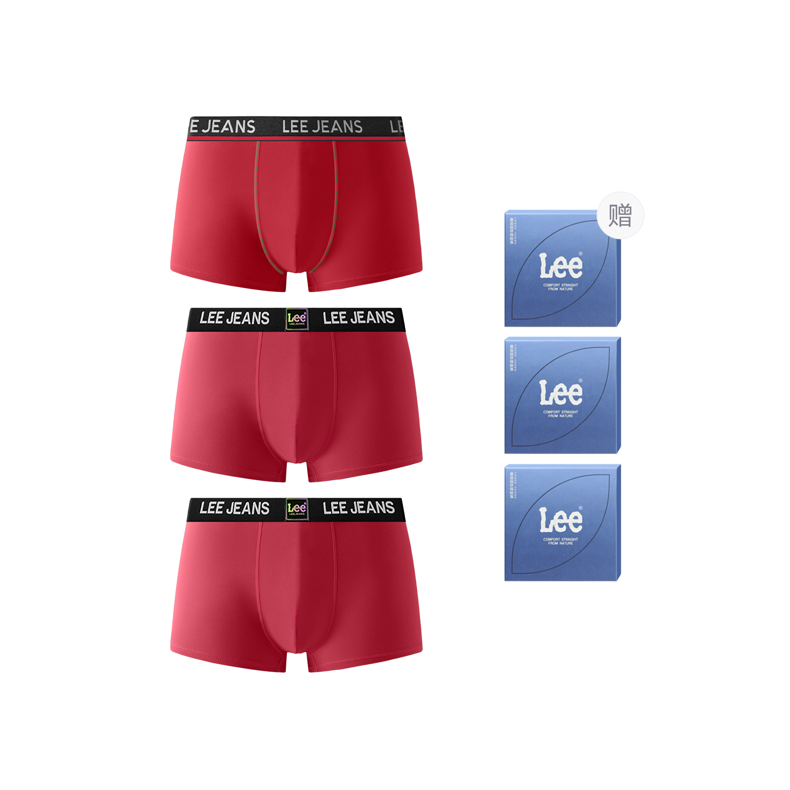 

Sunset 3.0 трусы мужские боксы 3 шт Lee, красный