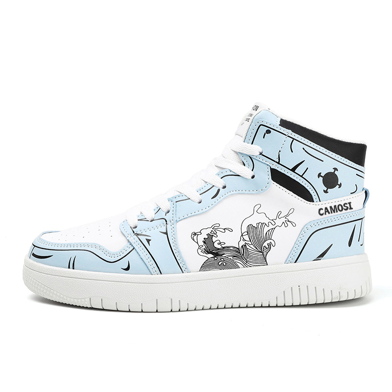 

TFKY Высокие скейтерские кроссовки мужские небесно-голубые без подкладки, цвет Sky Blue Unlined Shoes