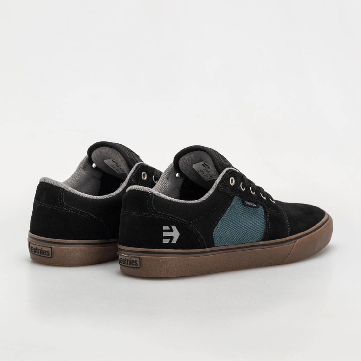 Кроссовки Etnies Barge LS - Классический скейтбордистский стиль, узкий вулканизированный силуэт, массивный бронированный воротник, усиленная вулканизация, амортизация, повседневные кроссовки, зелено-черные — фото 4