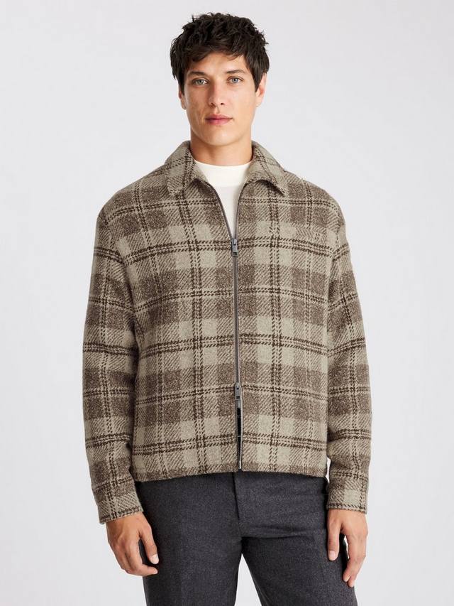 

Нейтральная клетчатая рубашка-оверсайз Moss, Beige