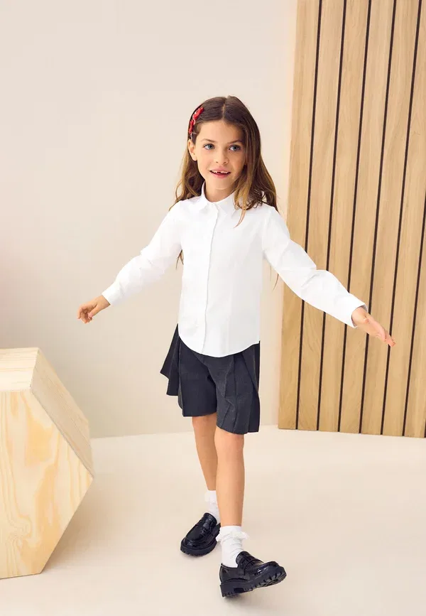 Блузка Next Dressing made easy rich stretch long sleeve school s button down blouse, белый — фото 3