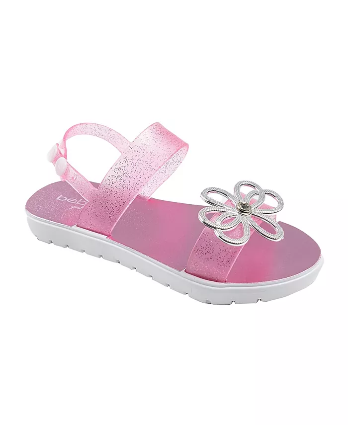 

Блестящие летние босоножки с камнями и бантом для девочек Bebe, розовый