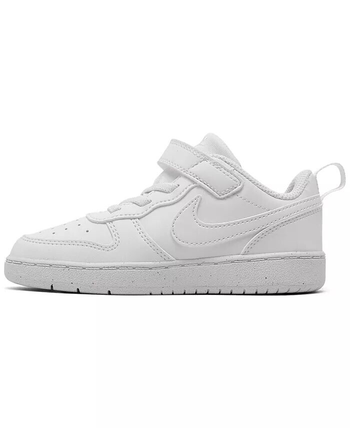Повседневные кроссовки Toddler Court Borough Low Recraft с регулируемым ремешком от Finish Line Nike, белый — фото 3