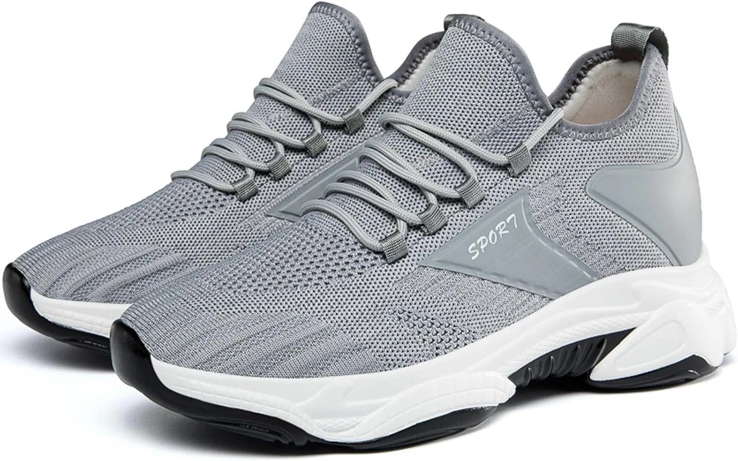 Generisch 2026-Кроссовки mit größerer Größe, modische, einfarbige, atmungsaktive Mesh-Laufschuhe, lässig, leicht, sportlich, Grau — фото 2