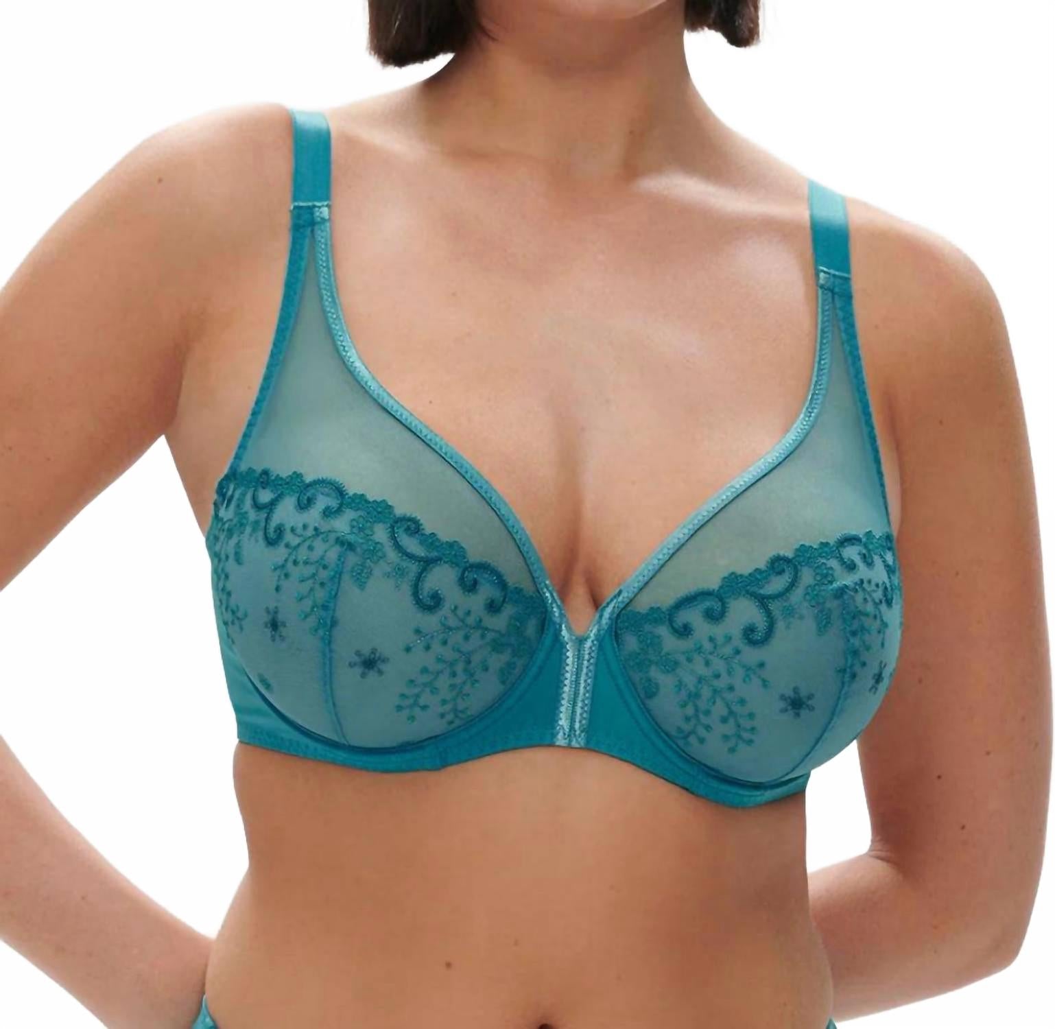 

Delice Полночашечный бюстгальтер с глубоким вырезом в цвете атолл блю Simone Perele, синий