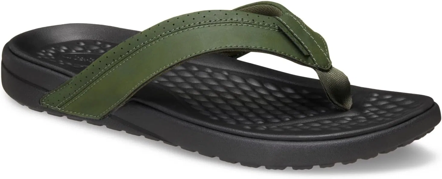 Мужские шлепанцы Crocs Yukon Surf, Army Green Black — фото 2