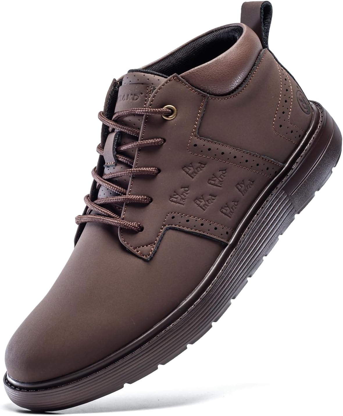 

Мужские модные кроссовки FLYLAND Чака ботинки на шнуровке из кожи, легкие ботинки до щиколотки для прогулки и вождения, золотой