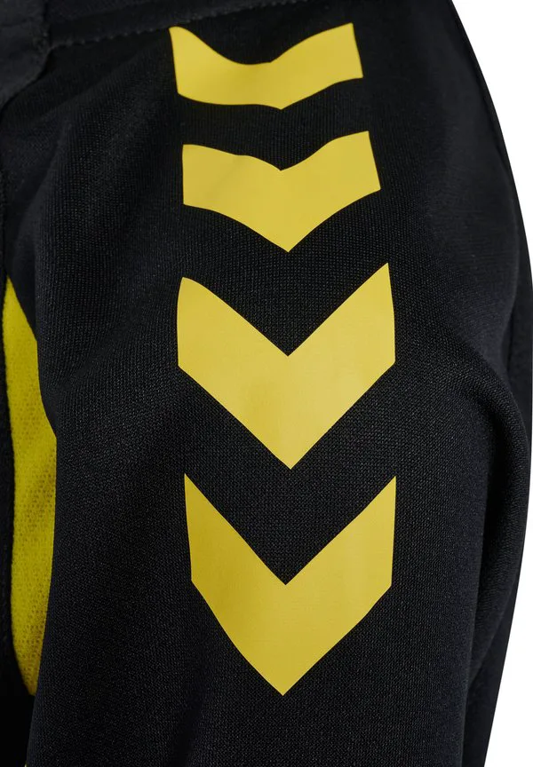 2.0 топ с длинными рукавами и молнией до середины груди Hummel, Black Blazing Yellow — фото 3