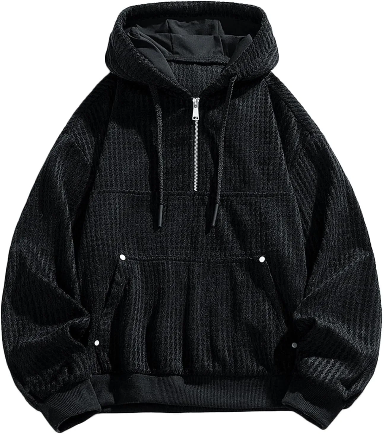 

Мужская худи Cambkatl с полумолнией, текстурированная, свободного кроя, с карманом