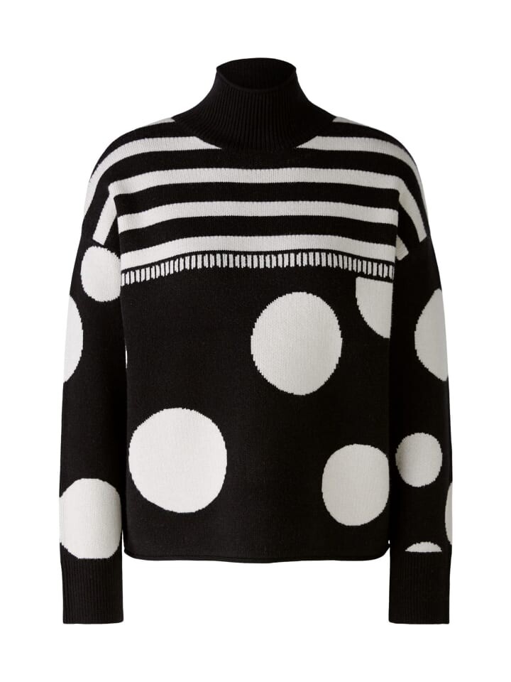 

Пуловер Oui Pullover, цвет black offwhite