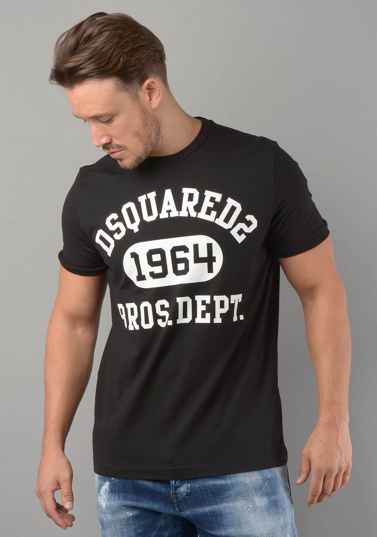 

Черная хлопковая мужская футболка Dsquared2