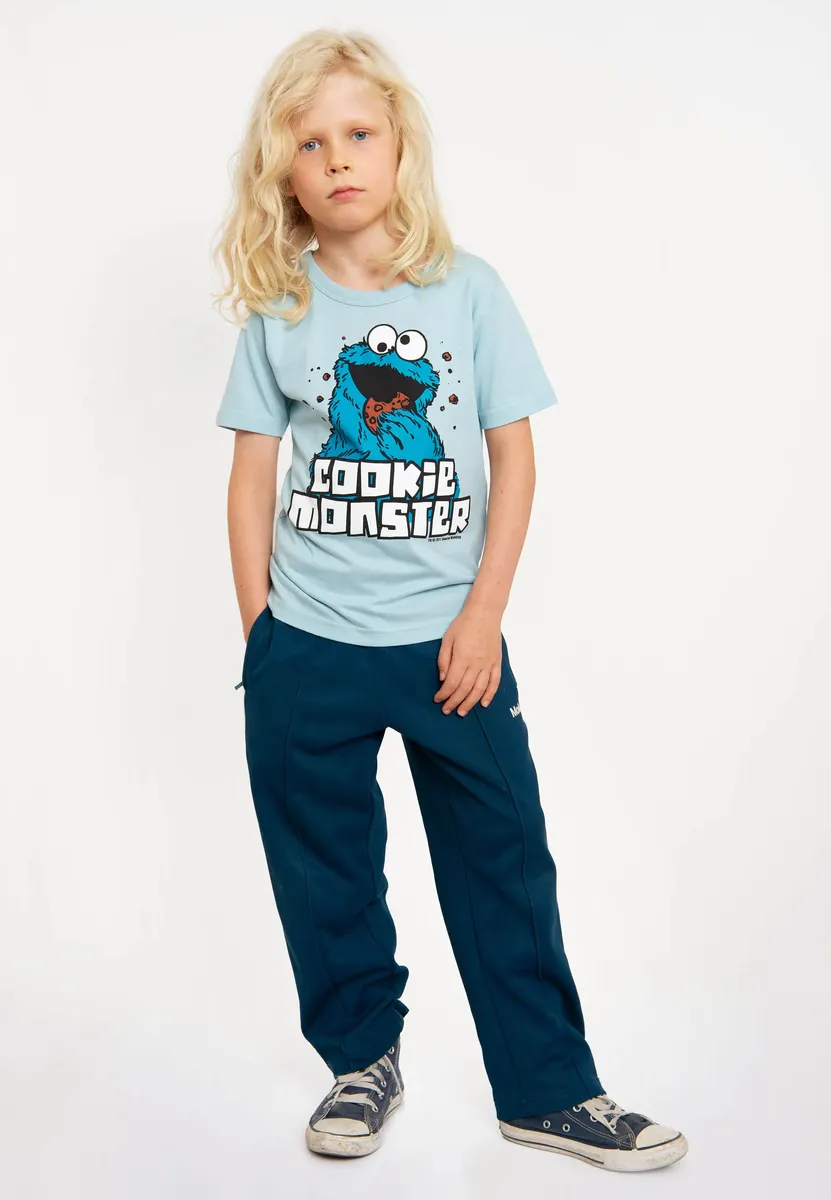 Logoshirt Футболка "Улица Сезам - Cookie Monster" с классным принтом спереди, голубой — фото 2