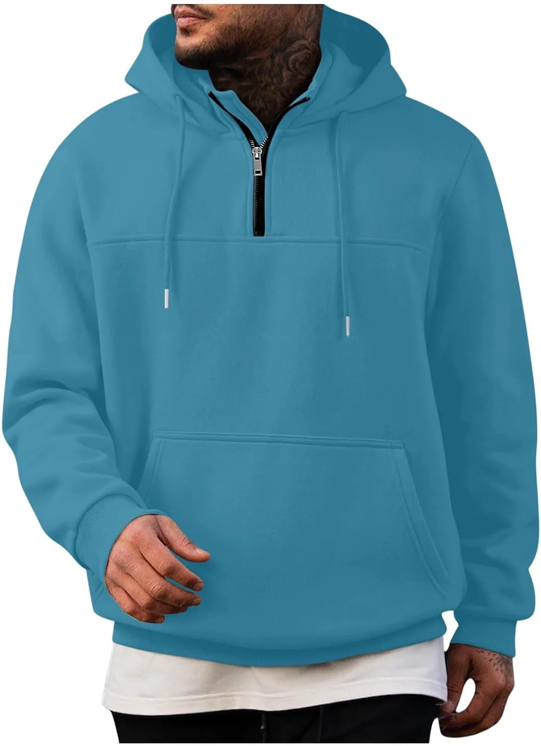 

Bidobigo мужская толстовка с молнией на четверть, флисовая, оверсайз Bidobibo