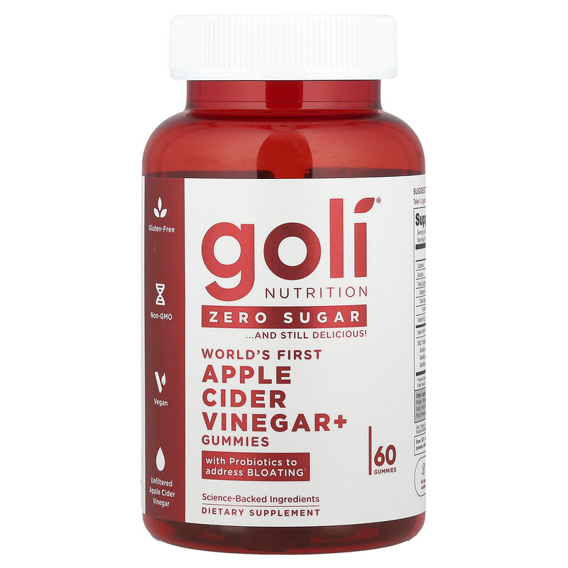 

Goli Nutrition, Первый в мире яблочный уксус с жевательными мармеладками, без сахара, 60 жевательных мармеладок