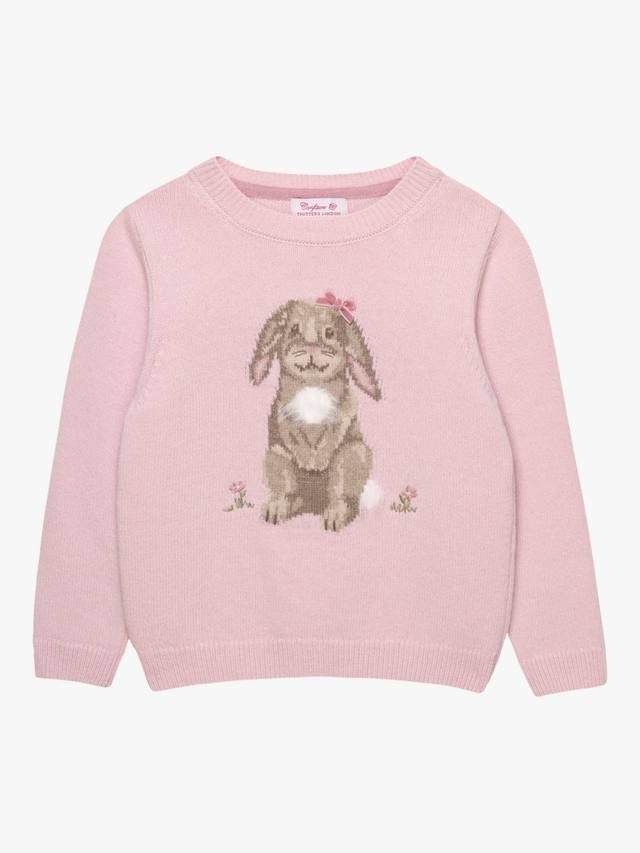 

Детский джемпер Betty Bunny из шерстяной смеси Trotters, Pale Pink