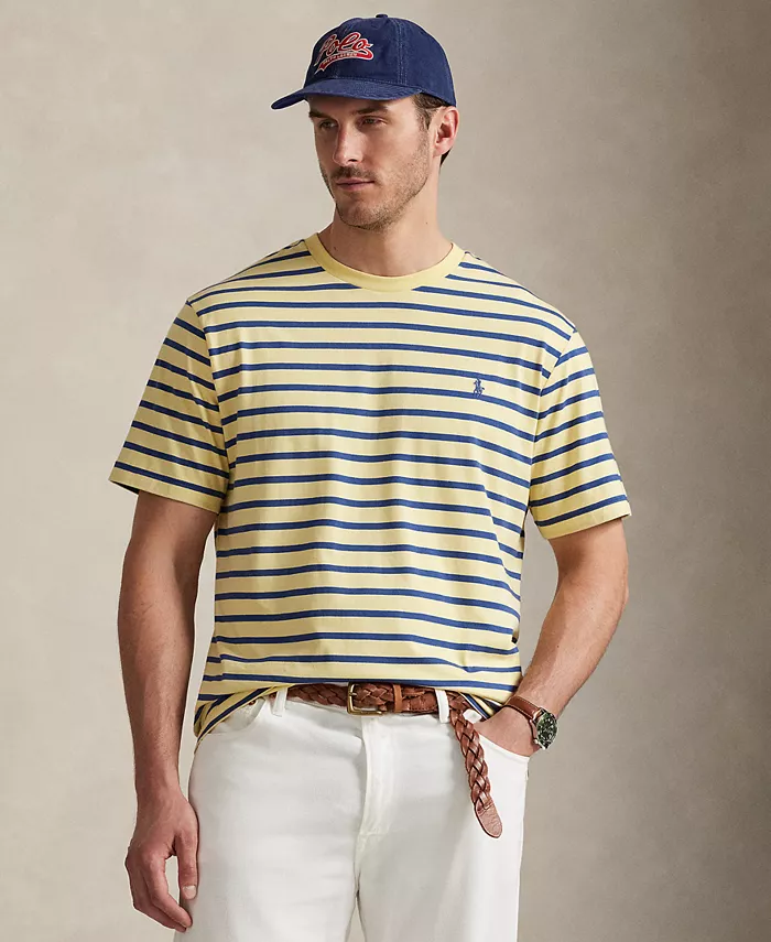 

Мужская полосатая футболка с круглым вырезом Big & Tall Polo Ralph Lauren, желтый
