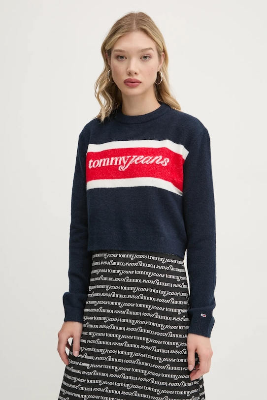 

Свитер с добавлением шерсти Tommy Jeans, темно-синий