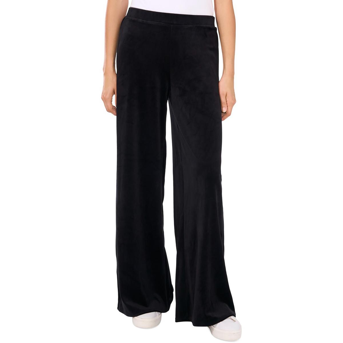 

Женские однотонные велюровые широкие брюки Vince Camuto, цвет rich black