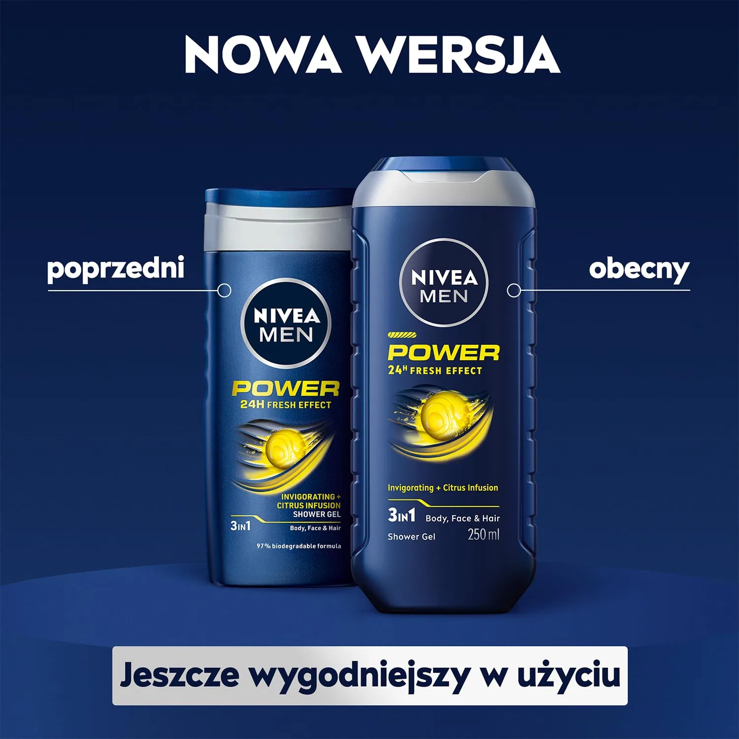 Мужской гель для душа Nivea Men Power 24H Fresh Effect 3-в-1, 500 мл Nivea — фото 3