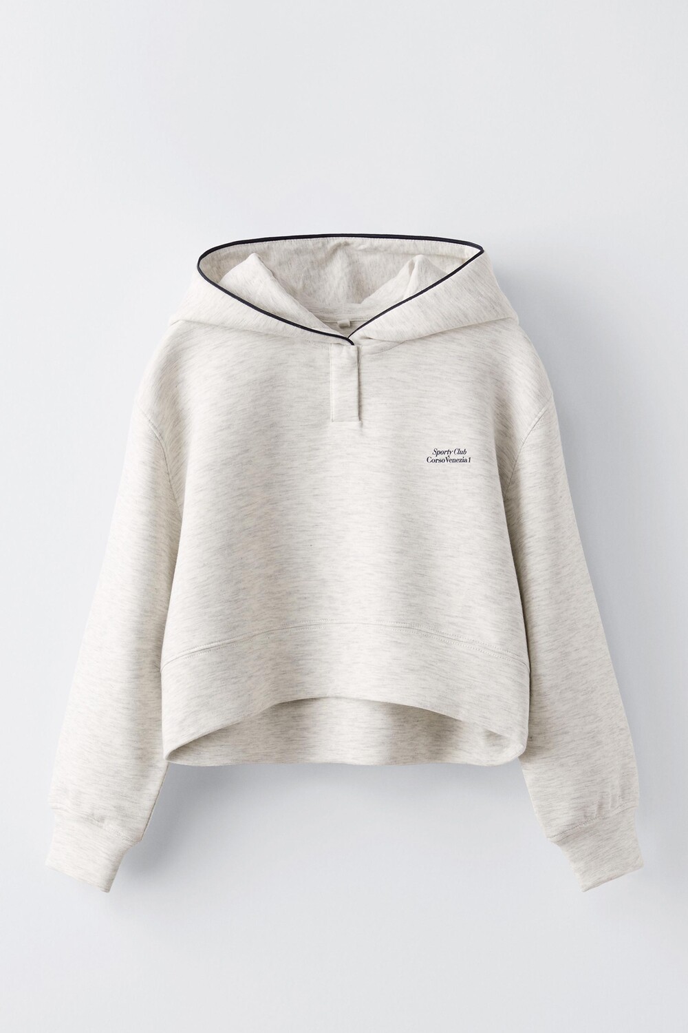

Толстовка с капюшоном и кантом ZARA, серый мергель