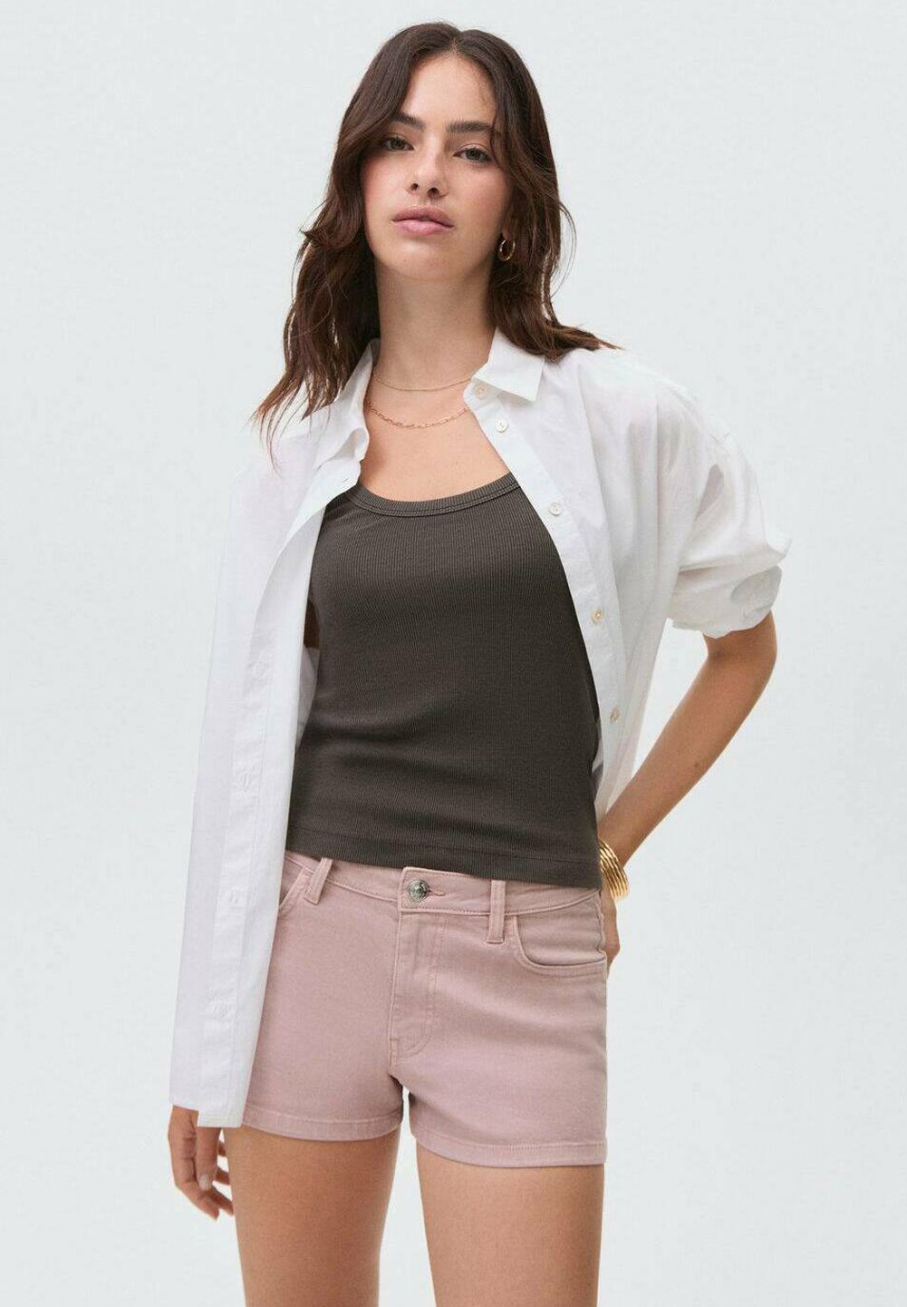 

Джинсовые шорты MINIR Mango Kids, цвет Rose Pastel