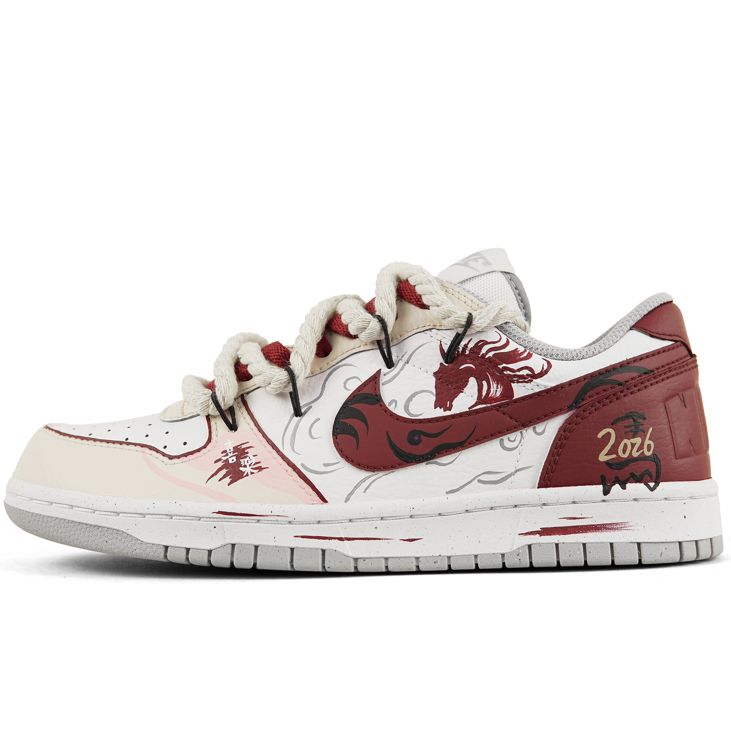 

Nike Мужские низкие скейтбордные кроссовки Big Red Hare 2026, износостойкие, дышащие, красные