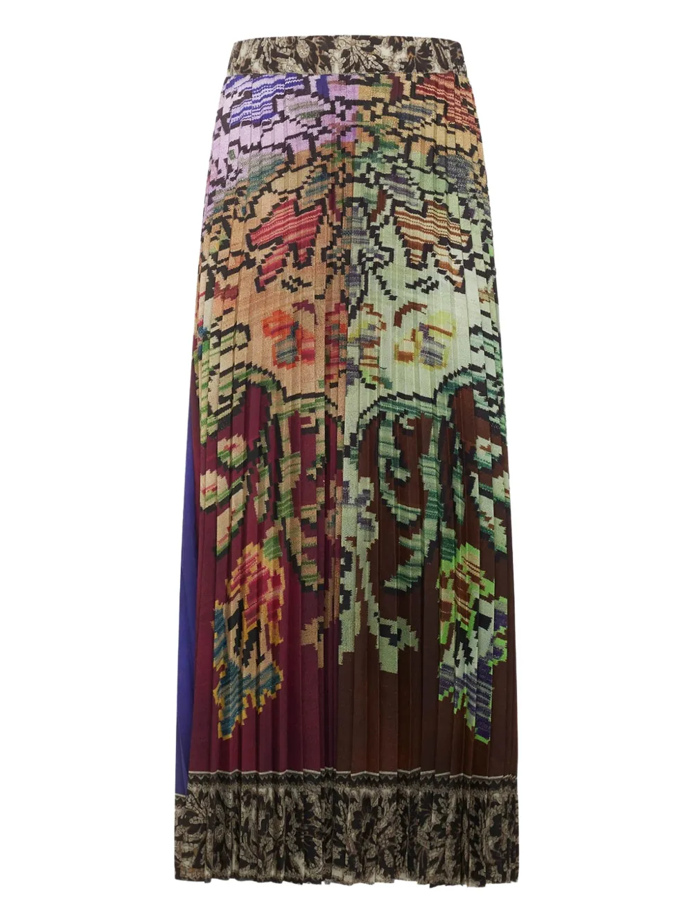 

Плиссированная юбка с цветочным принтом Pierre-Louis Mascia, коричневый