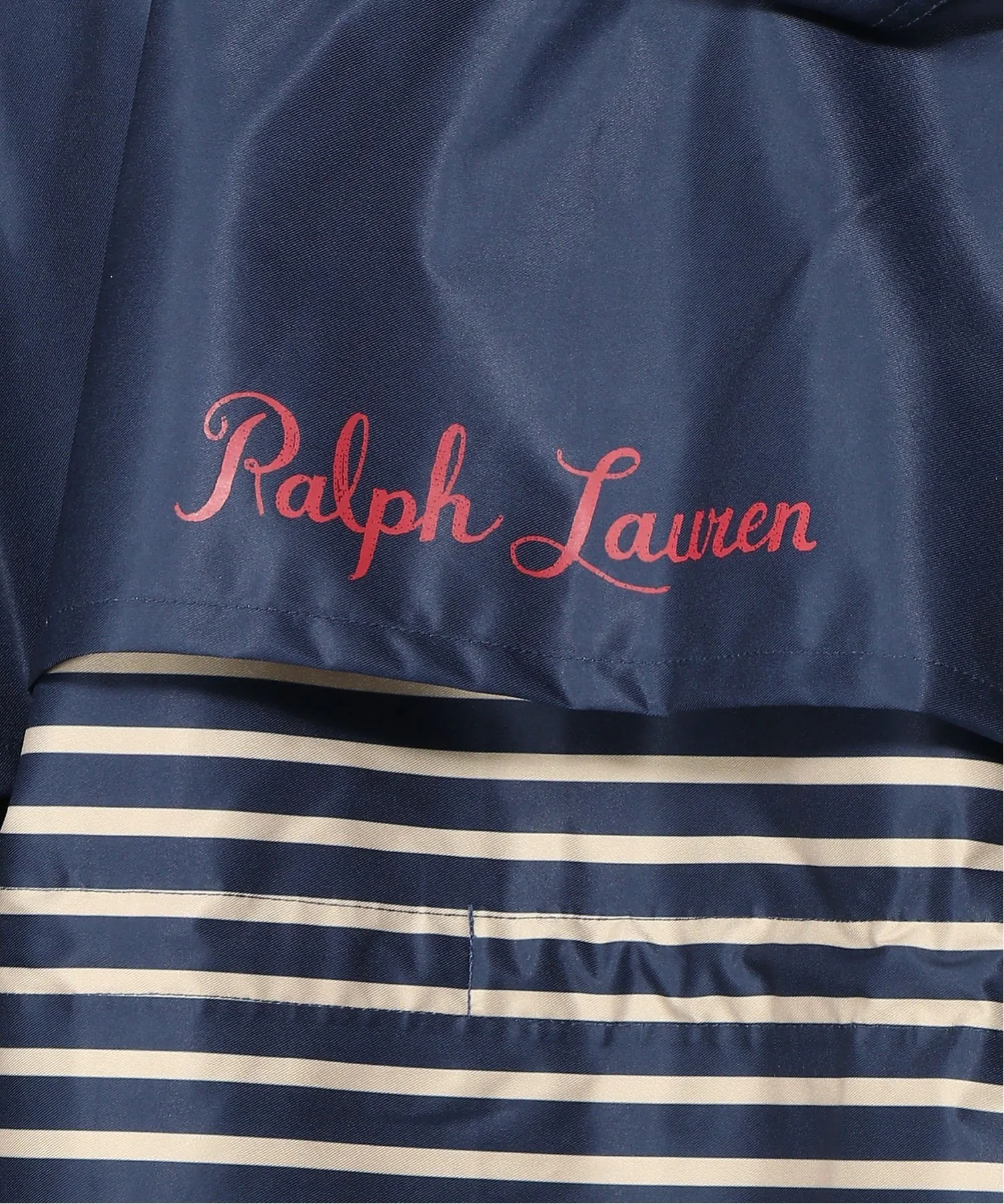 Женский дождевик POLO RALPH LAUREN, полосатое пончо, с карманами, Navy Blue — фото 2