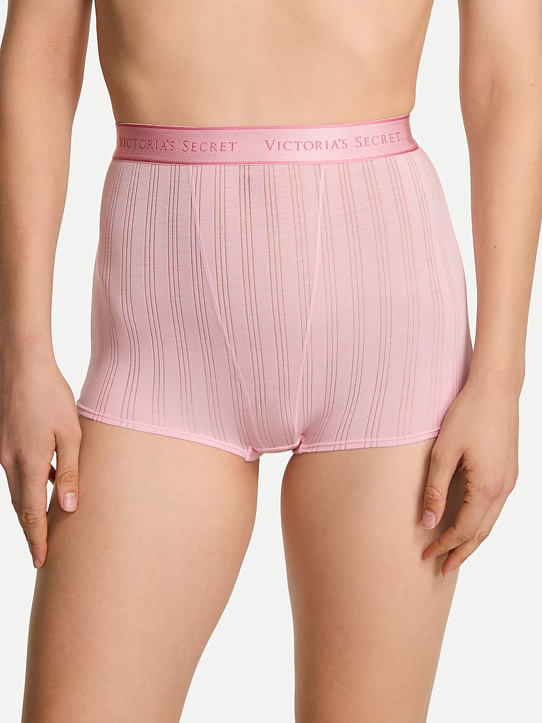 

Трусики-Шорты из ультратонкого модала с высокой талией и логотипом Cotton, ultra-fine modal pretty blossom