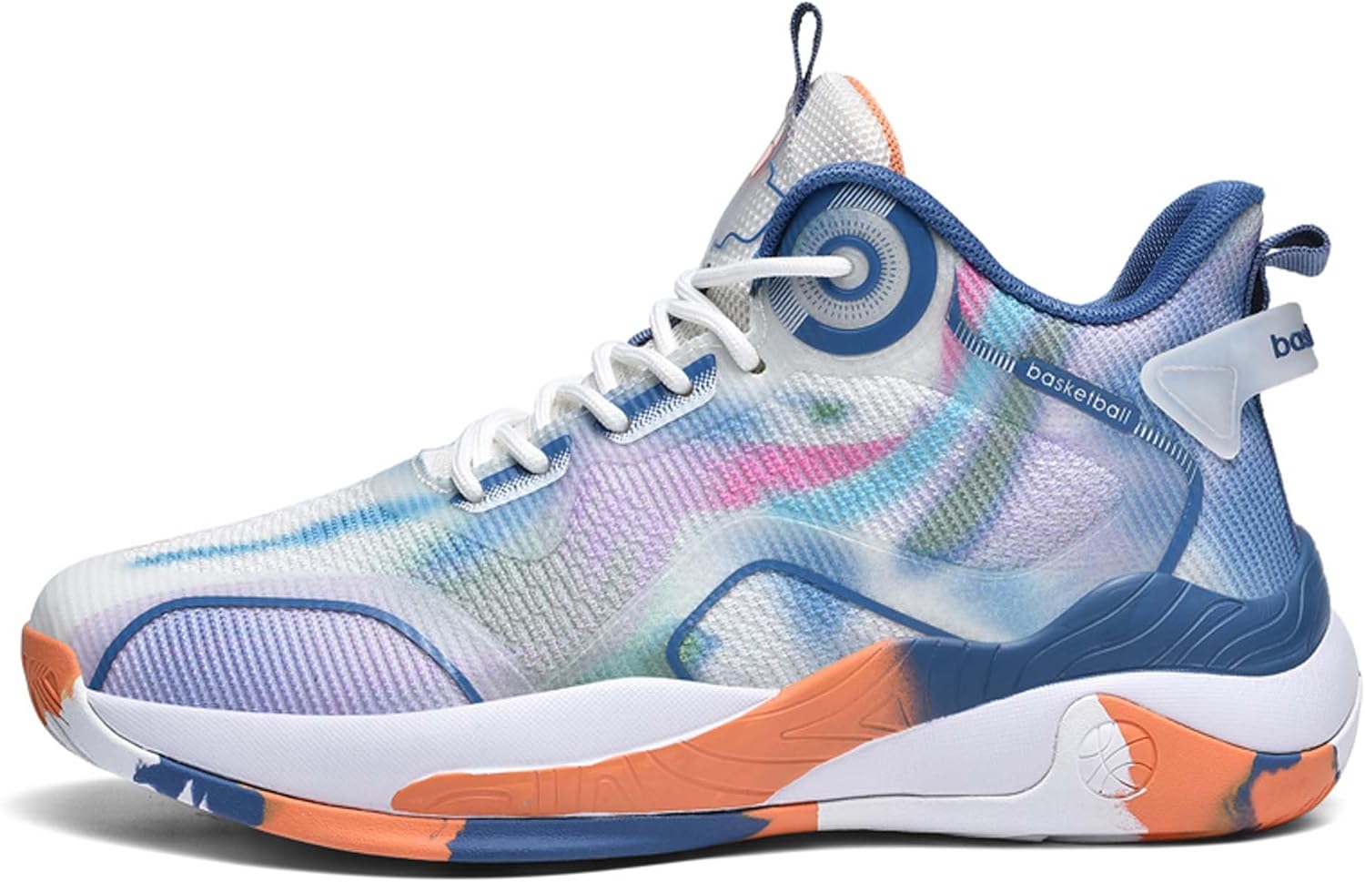 

Мужские и женские баскетбольные кроссовки средней высоты на шнуровке, кроссовки для бега с высокой упругостью, резиновой подошвой, износостойкие, удобные и дышащие, для бадминтона, тенниса и кросс-тренинга Ksyvucrd, синий