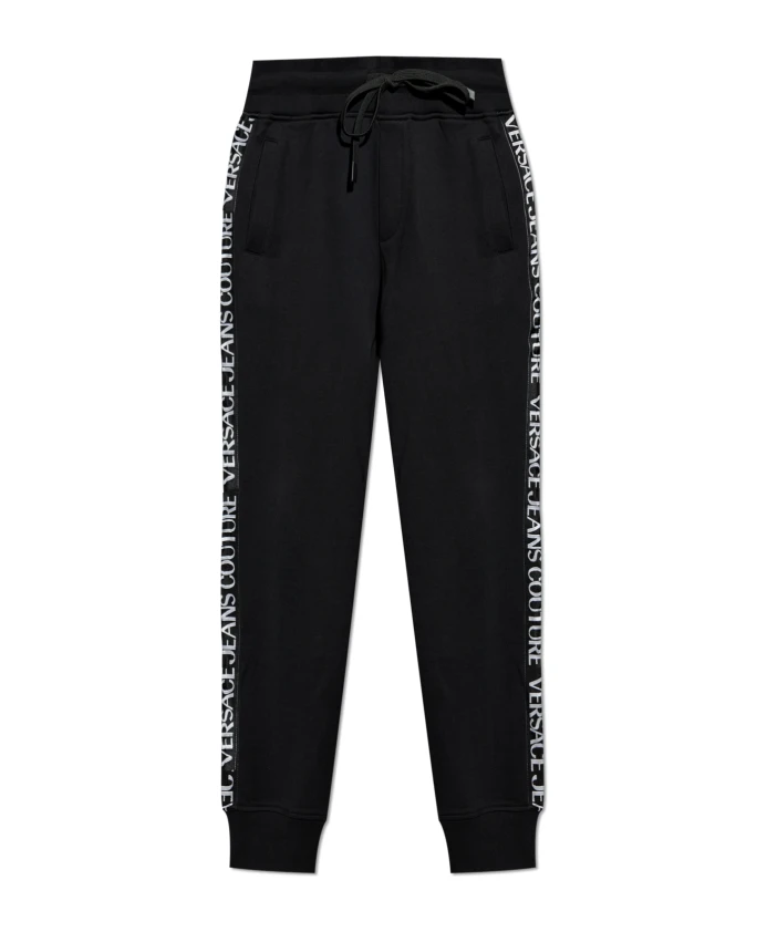 

Спортивные брюки с логотипами по бокам. Versace Jeans Couture, черный