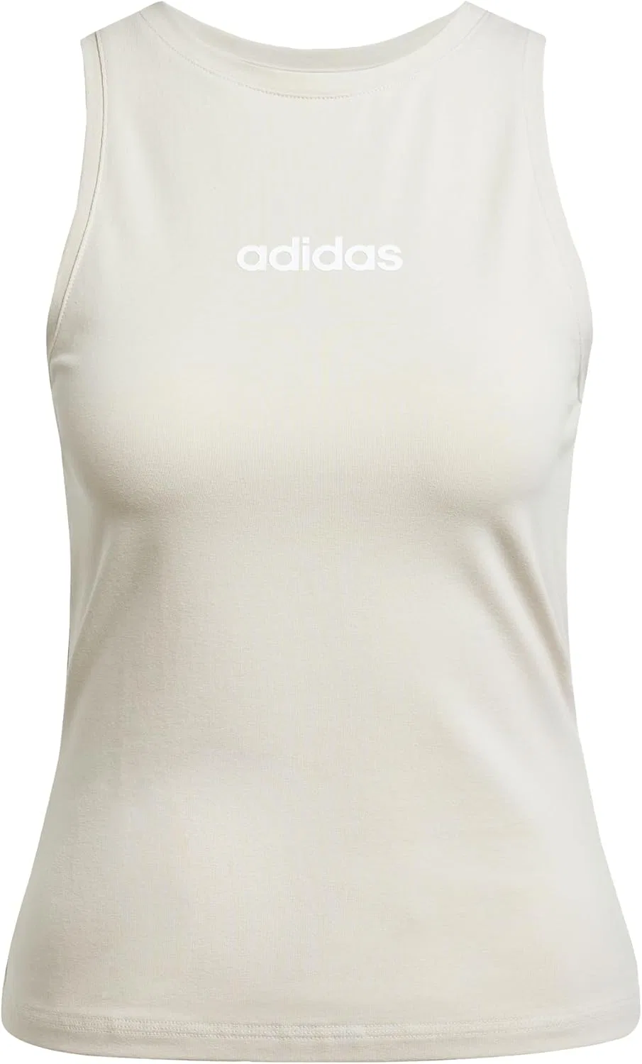 Женский топ-борцовка adidas Essentials Linear Slim Cotton, Wonder Alumina / White