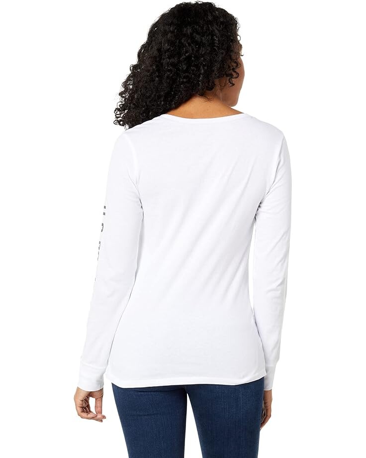 

Рубашка U.S. POLO ASSN. Long Sleeve Crew Neck Graphic Sleeve Tee Shirt, белый