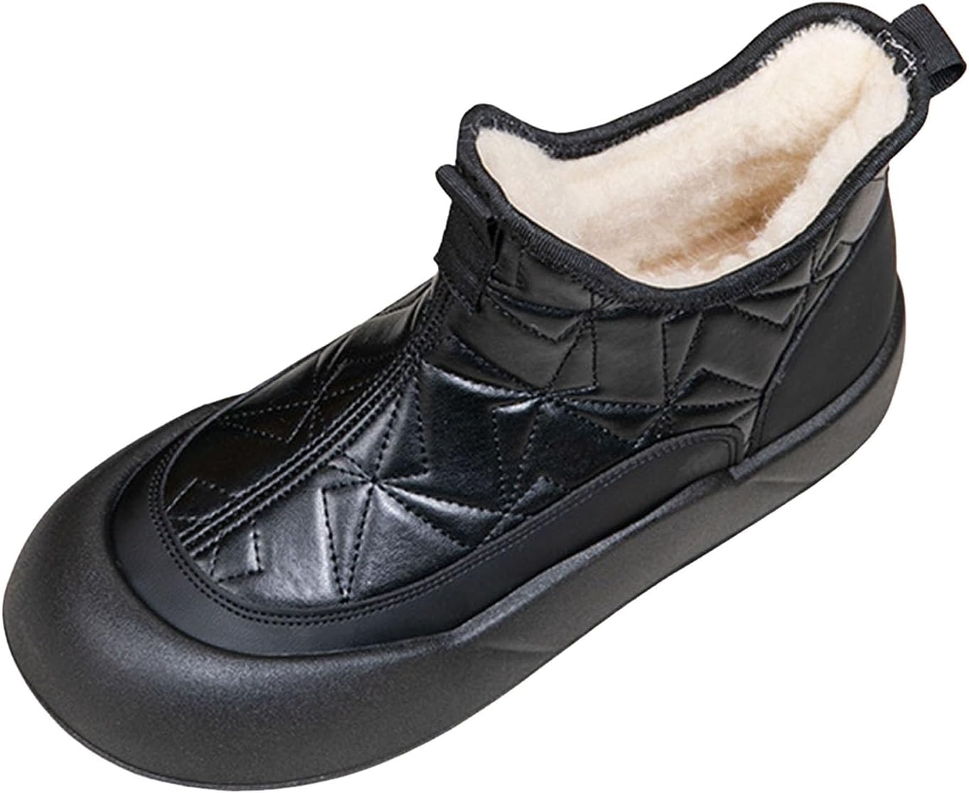 

Мужские зимние теплые ботинки IWIHMIV, повседневные удобные зимние туфли с нескользящей толстой подошвой, ботинки до щиколотки, черный