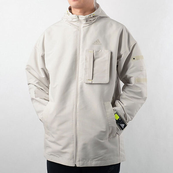 Куртка adidas Th Jkt Wv Cstm Casual Sports Training Hooded Jacket Bauxite Brown, коричневый — фото 3
