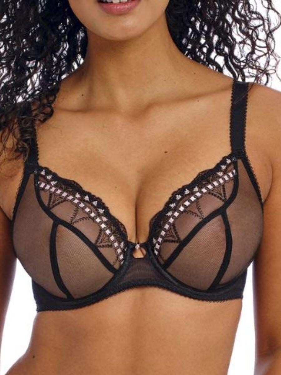 

Прозрачный бюстгальтер с глубоким вырезом Loveland - Boudoir Noir Freya, черный