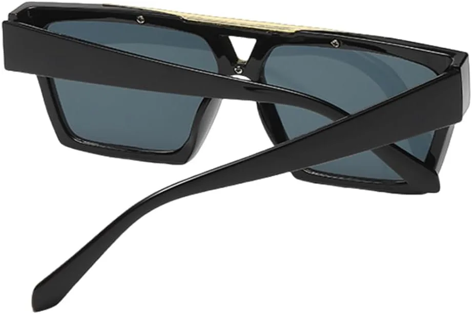 

Модные солнцезащитные очки 2027 года для женщин и мужчин, с металлическим полым корпусом, для защиты от солнца на открытом воздухе, с большой оправой MTZJH, Black